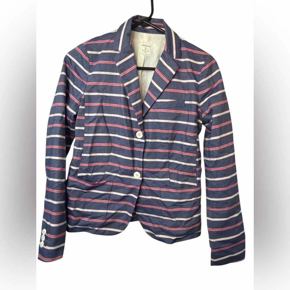 Gap The Academy Blazer Blue Pink Stripe Blazer